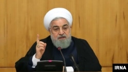 President Hassan Rouhani Delivering his speech giving a 6-day deadline to world powers on the nuclear issue. May 8, 2019