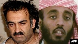 U.S. -- A combo photo of Guantanamo defendants Khalid Sheikh Muhammad (L) and Ramzi bin al-Shibh