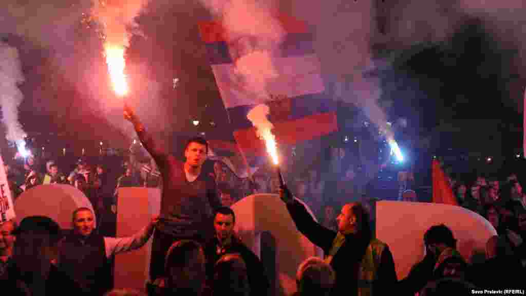 Montenegro - Protest of the opposition Democratic Front (DF) in Podgorica, 23Dec2015