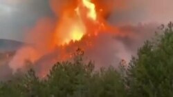 Fire in eastern macedonian village Nov Istevnik