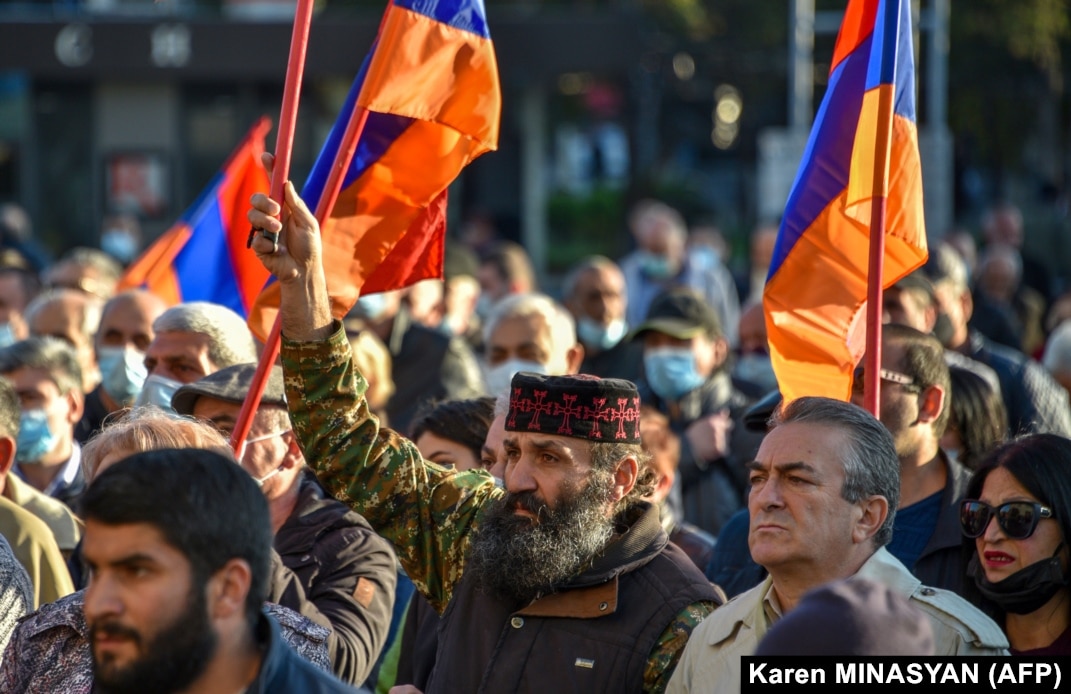 Thousands in Armenia protest Nagorno-Karabakh truce terms