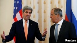 U.S. Secretary of State John Kerry and Russian Foreign Minister Sergei Lavrov meet in Moscow on July 15. 