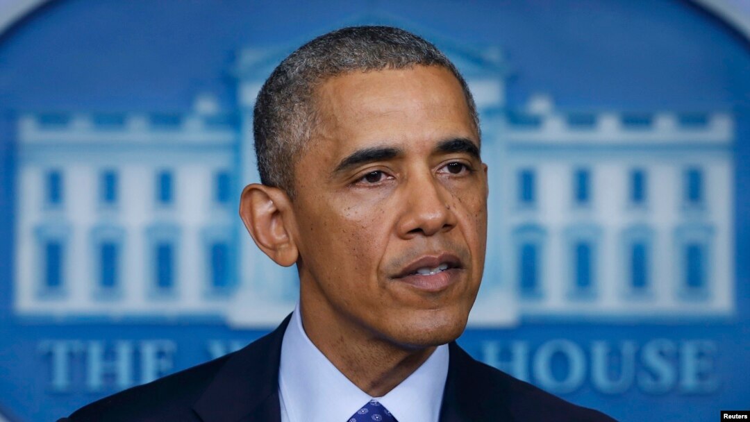 U.S. President Barack Obama speaks about the situation in Iraq from the briefing room of the White House in Washington on June 19.