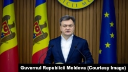 Șeful cabinetului de miniștri, Dorin Recean, face declarații de presă la sediul Guvernului, Chișinău, ianuarie 2025.