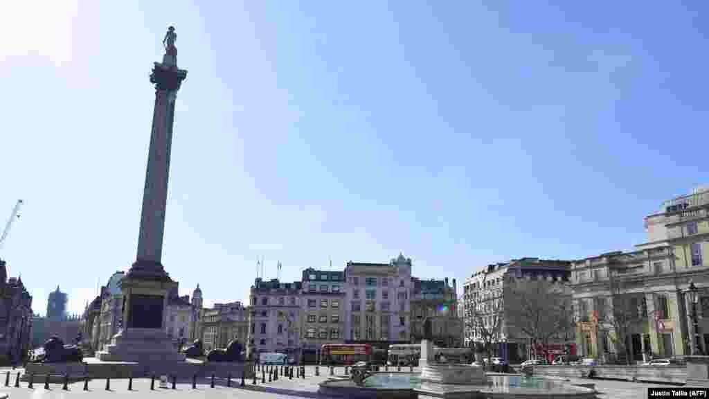 UK - A picture shows an empty Trafalgar Square in central London, 24Mar2020