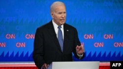 Američki predsjednik Joe Biden tokom prve predsjedničke debate na CNN-u u Atlanti, 27. juna 2024.