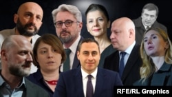 Лидеры оппозиционных партий и экс-президент Михаил Саакашвили