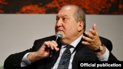 France - Armenian President Armen Sarkissian takes part in the Summit of Minds in Chamonix,17Sep2021