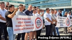 Protest profesionalnih vozača zbog ograničenog boravka u šengenskom prostoru, Sarajevo, 31. avgust 2026.