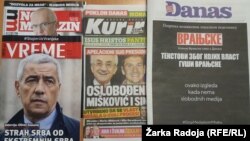 Listovi koji su se jutros na kioscima u Srbiji pojavili sa crnom naslovnicom ili uz slogan za odbranu slobode medija