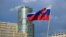 Флаг Словакии в центре Братиславы