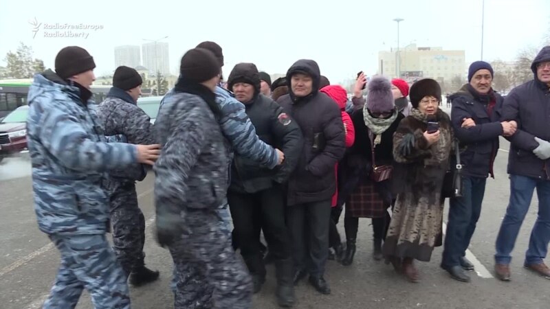 Protesters Dragged Away By Kazakh Police After Activist's Death