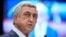 France - President Serzh Sarkisian speaks at the Council of Europe Parliamentary Assembly in Strasbourg, 24 January 2018.