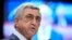 France - President Serzh Sarkisian speaks at the Council of Europe Parliamentary Assembly in Strasbourg, 24 January 2018.