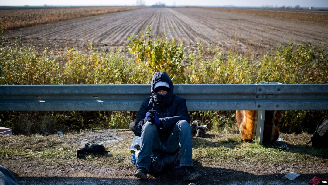 Migrant u Šidu u novembru 2016, ilustracija