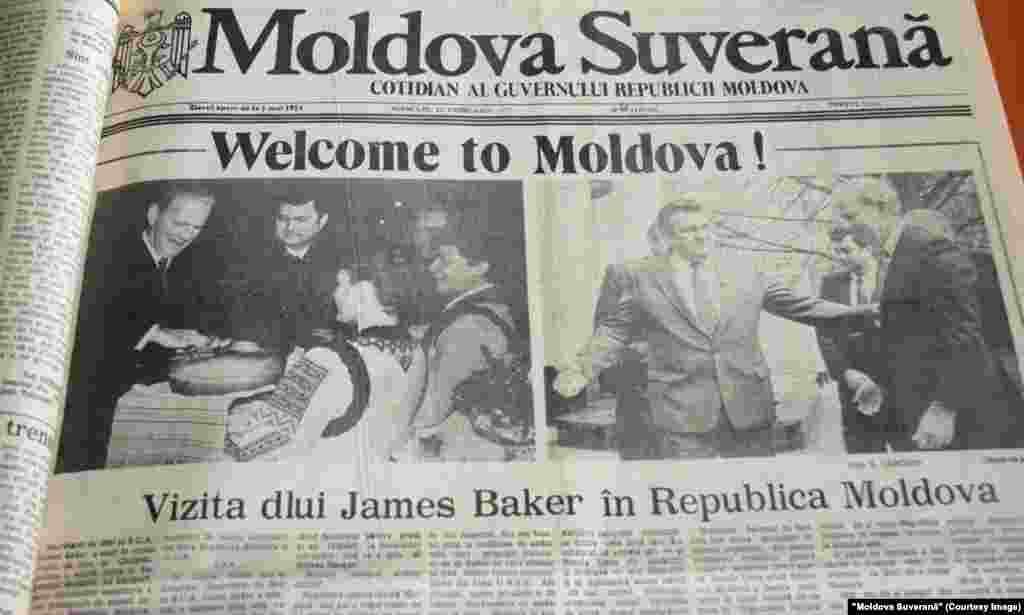 &quot;Moldova Suverană&quot;, 12 februarie 1992, sosirea la Chişinău a secretarului de stat al SUA James Baker