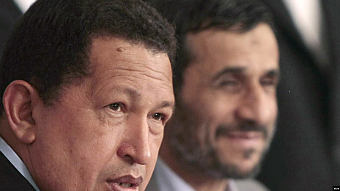 Venezuelan President Hugo Chavez (left) and Iran President Mahmud Ahmadinejad in Tehran on September 6.
