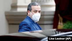 Iranian Deputy Foreign Minister Abbas Araqchi arrives for closed-door nuclear talks in Vienna on May 19. 