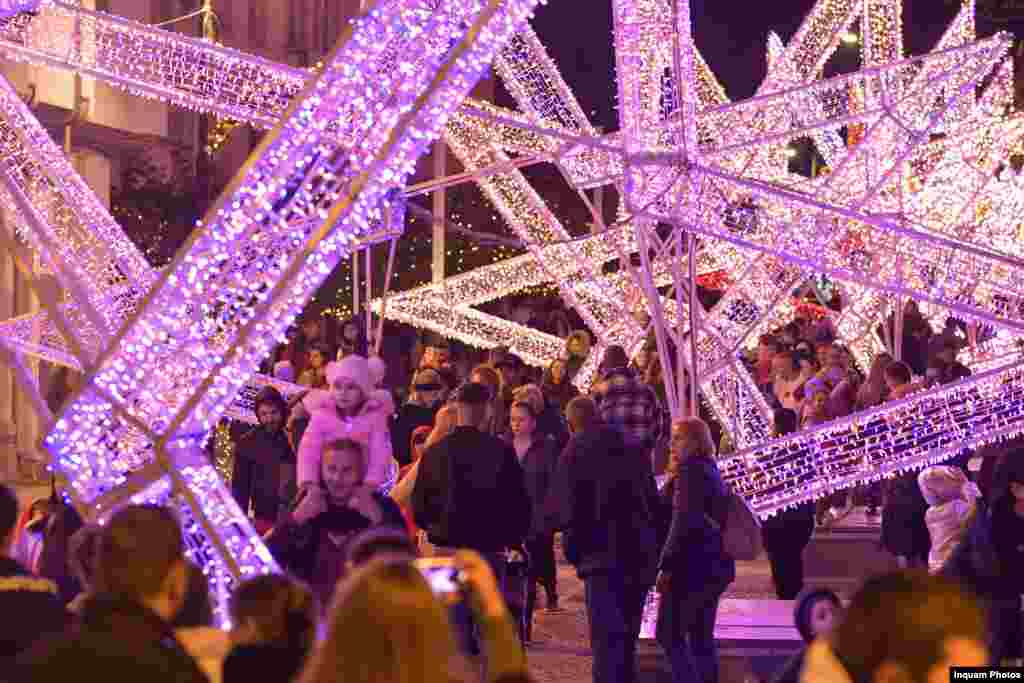 Imagine de la târgul de Crăciun din Craiova. 