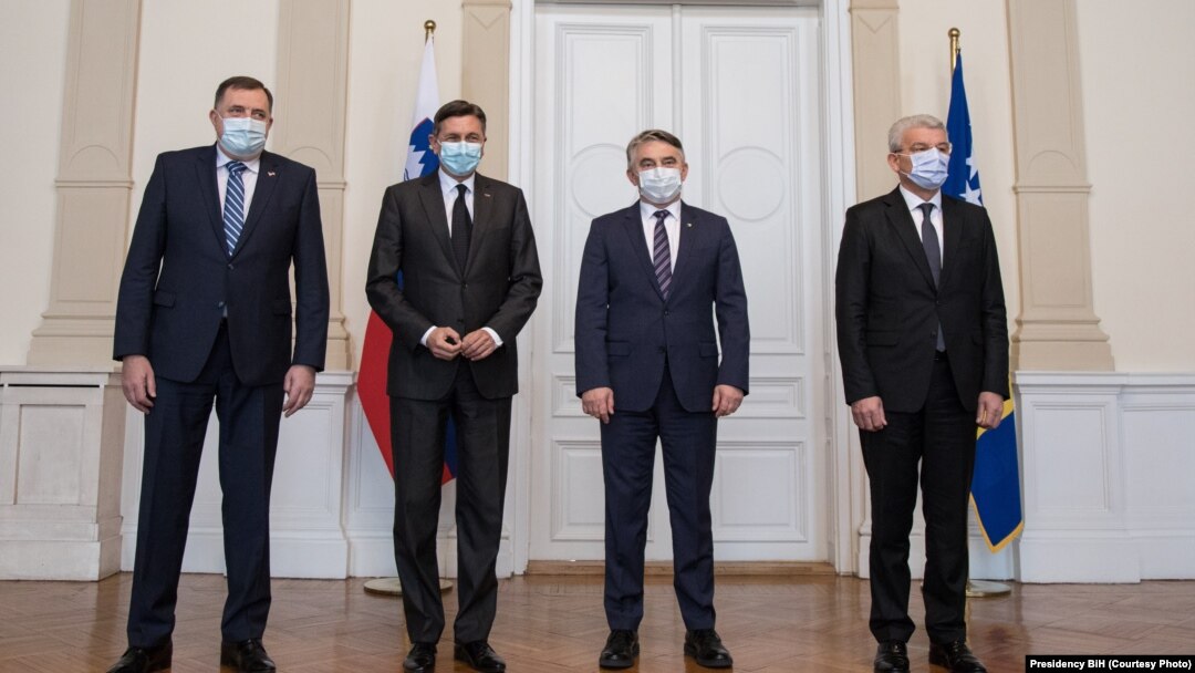 Slovenački predsjednik Borut Pahor na sastanku sa članovima Predsjedništva BiH