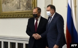 Встреча Сергея Лаврова и Милорада Додика. Сараево, 15 декабря 2020 года