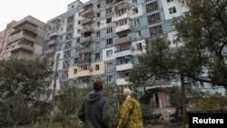 Aftermath of a Russian drone attack in Ukraine's city of Dnipro on October 11.