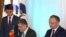 Igor Dodon și Tygran Sarkisian la semnarea Memorandumului la Chișinău, la 3 aprilie