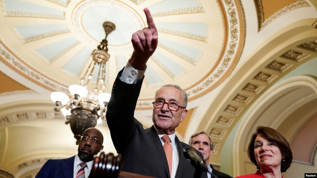 Senate Majority Leader Chuck Schumer referred to the killings of civilians in Ukraine as "pure evil," adding that Russian troops were carrying out a "genocide" in Ukraine.