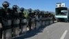 Pakistani soldiers stand guard in Islamabad on October 6.