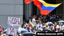 Demonstrație în sprijinul lui Juan Guaido la Caracas, 6 aprilie 2019