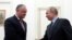 Moldovan President Igor Dodon (left) meets with Russian President Vladimir Putin at the Kremlin in Moscow in January 2019.