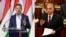 Hungarian opposition leader Peter Magyar (left) and Hungarian Prime Minister Viktor Orban (right)