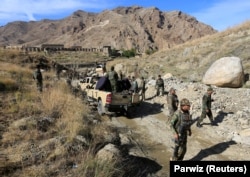 Regular troops, known as the “Territorial Forces” of the Afghan National Army, in Nangarhar Province in November 2019