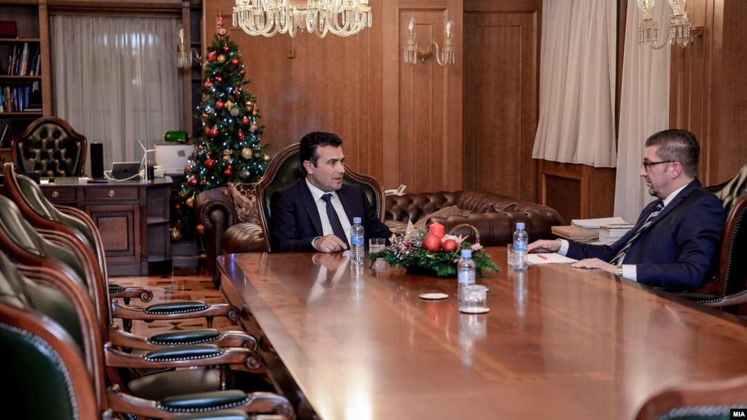 Архивска фотографија - средба на премиерот Зоран Заев и претседателот на ВМРО-ДПМНЕ Христијан Мицкоски, 04.03.2018
