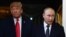 Президенти США і Росії, Дональд Трамп (ліворуч) та Володимир Путін. Гельсінкі, 20 липня 2018 року