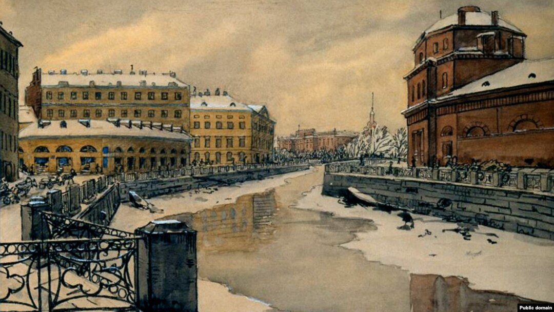 Санкт-Петербург, набережная реки Мойки. Художник: А. Остроумова-Лебедева, 1912 г.