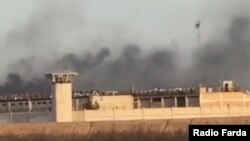 Smoke rising from Sheiban Prison in Ahvaz during prisoner protests. April1, 2020