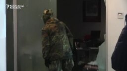 Russian Bank Attacked In Kyiv