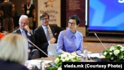 Еврокомесарката за проширување Марта Кос на Самитот ЕУ - Западен Балкан во Скопје, 1 јули 2025 г.
