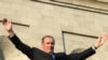 Armenia -- Opposition leader Levon Ter-Petrosian greets supporters rallying in Yerevan, 16 April 2010.