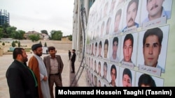 A funeral in Iran for Afghan fighters who were sent by to fight in Syria and were killed inside Syria, on May 05, 2015.