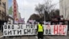 Serbia -- Students and citizens in a protest walk after their colleague was injured when she was hit by a car at the protest same day, Belgrade, January 16, 2025