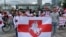 Many Belarusians living in exile in Poland joined the demonstration in Warsaw on August 8. 