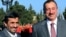 Azerbaijan -- President Ilham Aliyev (R) and his Iranian counterpart Mahmud Ahmadinejad during an official welcome ceremony in Baku, 17Nov2010