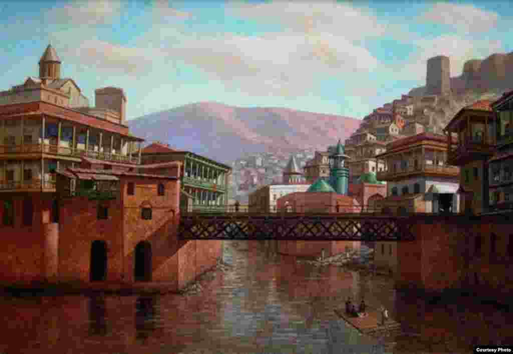 &nbsp;&quot;Tiflis. Podul Avlabarski &quot;, tablou de pictorul georgian Giovanni Vephvadze.