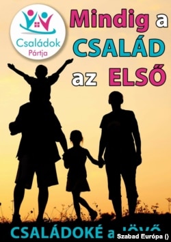 A Családok pártjának választási plakátja