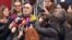 Vazha Gaprindashvili speaks to reporters after his release on December 28.