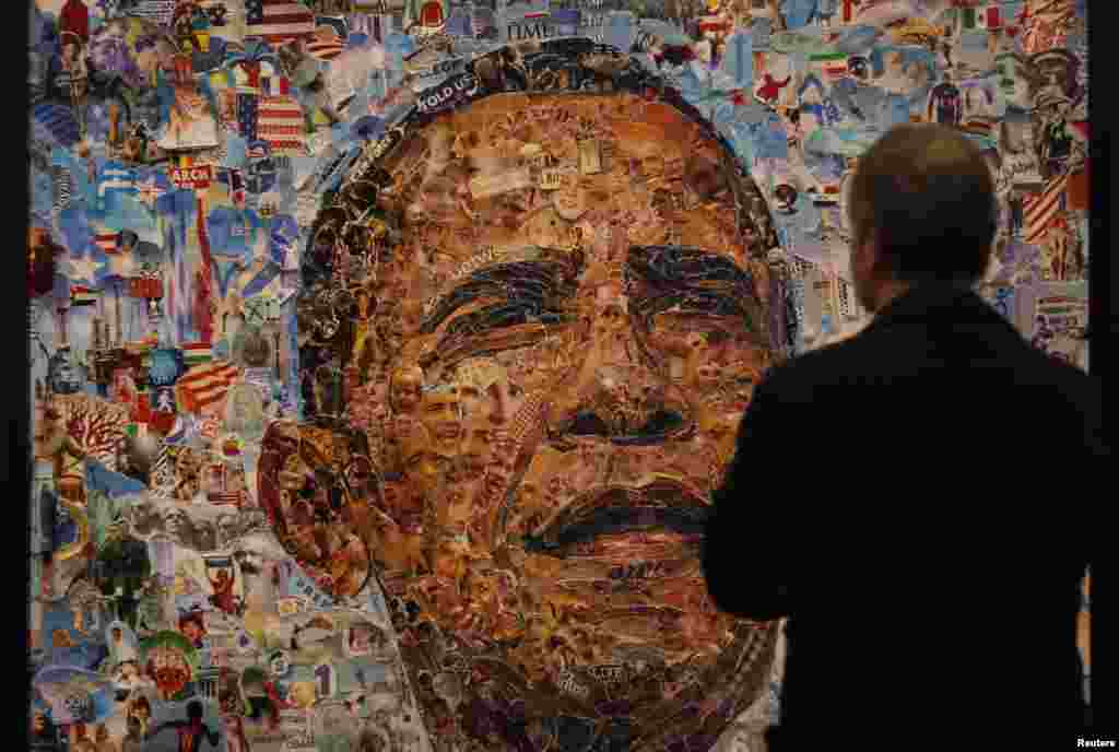 &quot;Obama&quot; &icirc;n viziunea artistului Vik Munoz, la Ben Brown Fine Arts gallery, Cologne, Germania