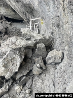 Обвал скалы в гроте Голицына. Поселок Новый Свет, Крым, 11 октября 2025 года
