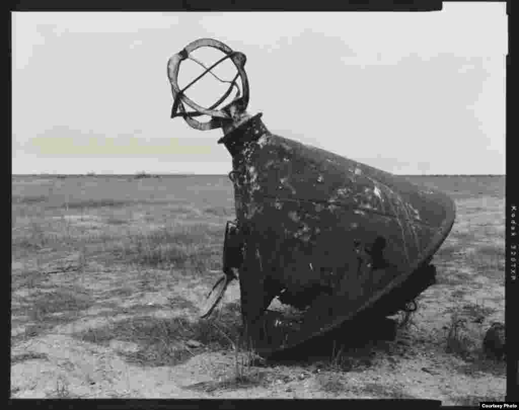 A buoy in the Aral Sea's former Gulf of Saryshyganak - Most of the Aral Sea region's water resources originate in Tajikistan and Kyrgyzstan, with rivers from those two countries irrigating lands in Uzbekistan, Turkmenistan, and Kazakhstan before flowing into the Aral Sea. By the 1980s, according to UNESCO, the flow of fresh water into the Aral was just 1/10 of its level in 1950 (all photos copyright Radek Skrivanek-www.radekphoto.com)